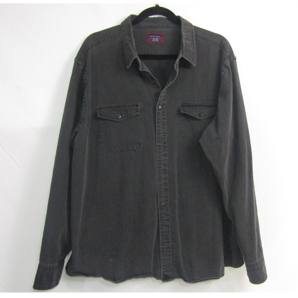 UNTUCKit Black Shirt Button Mens XXL Minimal Neutral Outdoor Sporty